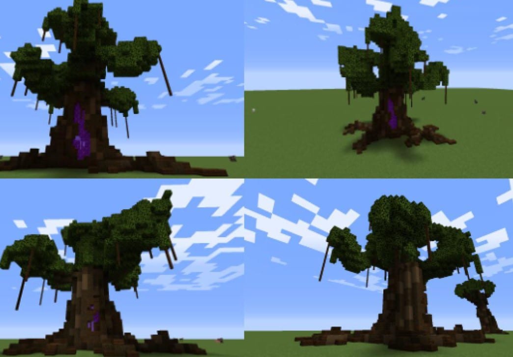 Hình cây gỗ Sồi Sẫm trong game Minecraft