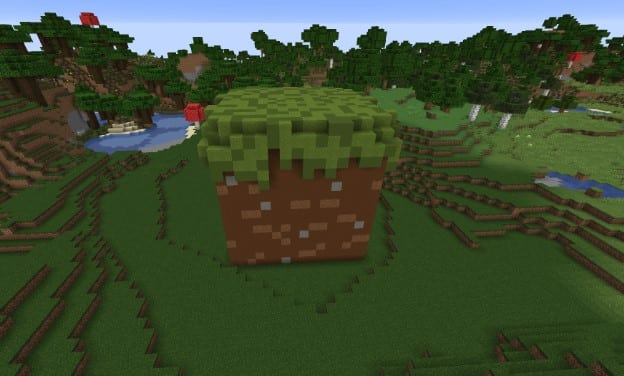 Hình khối cỏ trong Minecraft ấn tượng