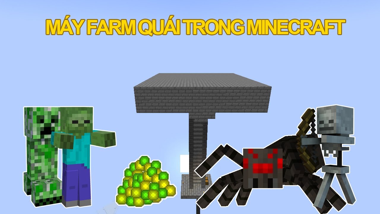 Hình máy farm quái trong Minecraft độc đáo