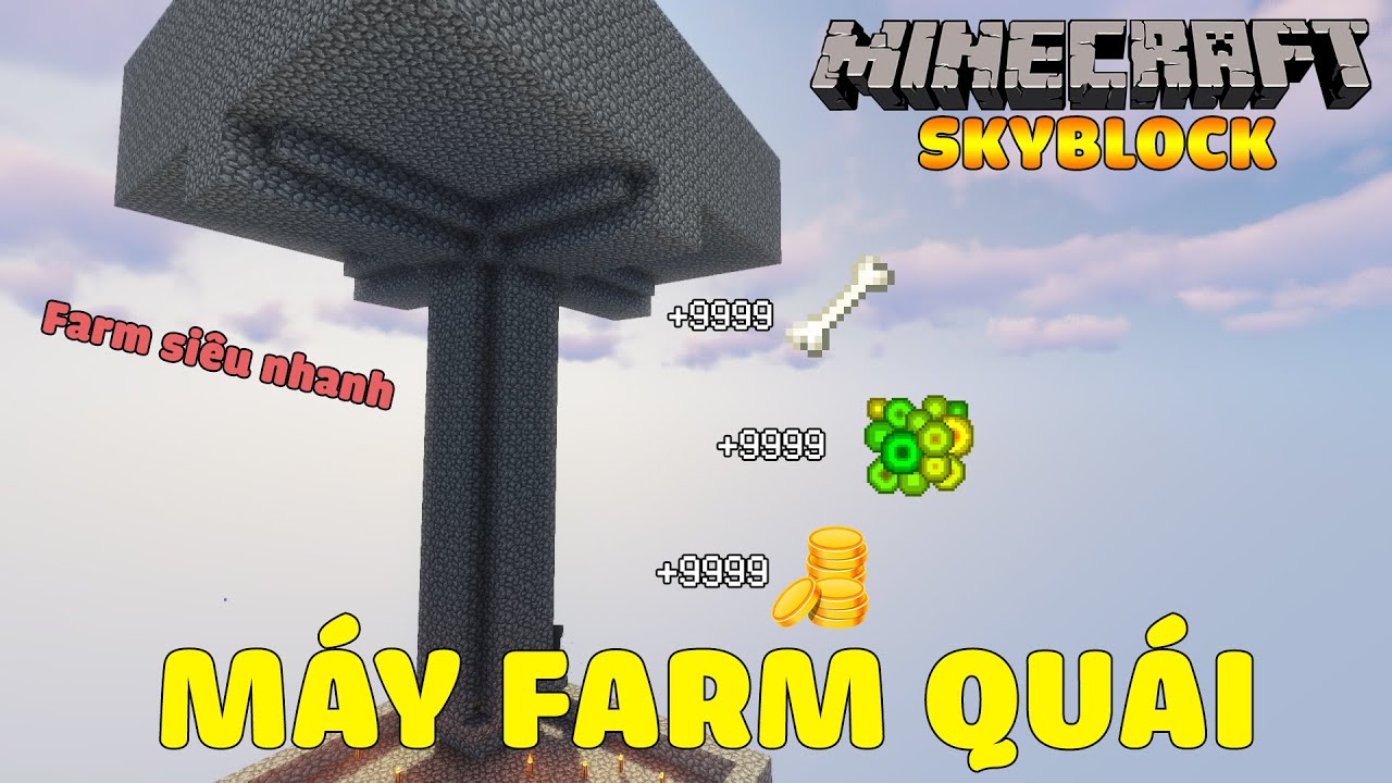 Hình máy farm quái trong Minecraft