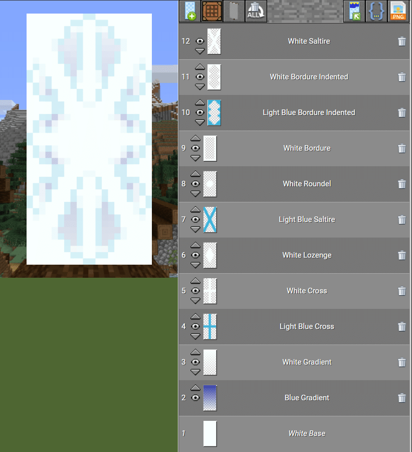 Làm Banner Minecraft Hình Tuyết Rơi