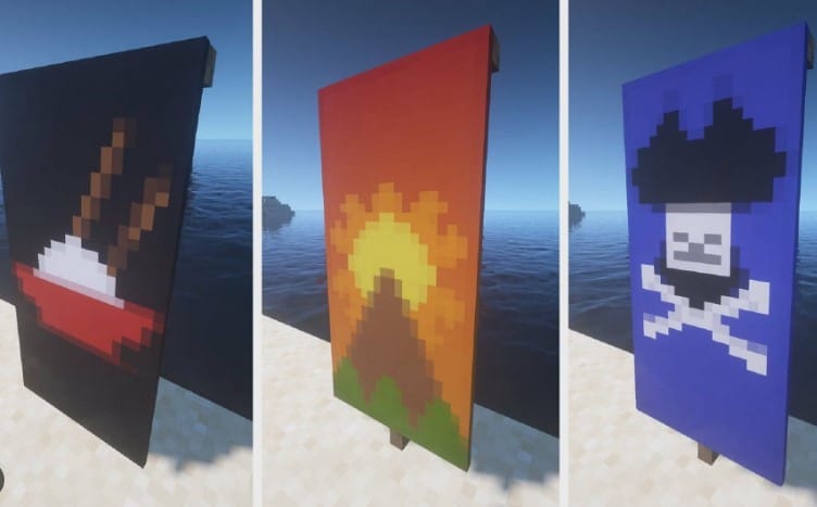 Mẫu hoa văn cờ hiệu Minecraft ấn tượng
