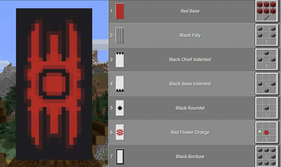 Mẫu hoa văn cờ hiệu Minecraft bá đạo