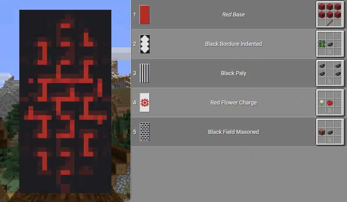 Mẫu hoa văn cờ hiệu Minecraft bí ẩn