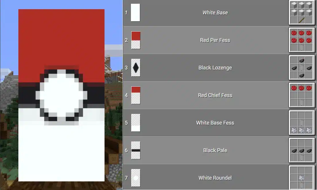 Mẫu hoa văn cờ hiệu Minecraft chất ngầu