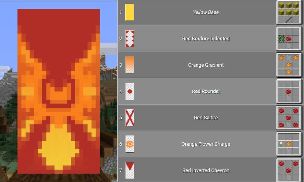 Mẫu hoa văn cờ hiệu Minecraft độc đáo