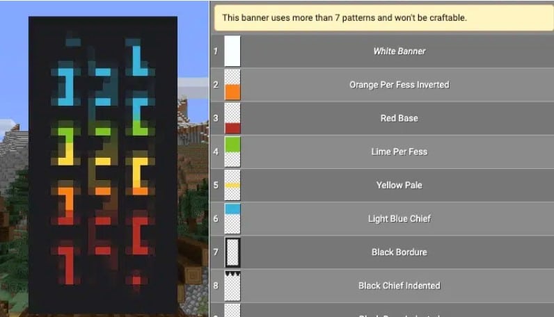 Mẫu hoa văn cờ hiệu Minecraft ngầu lòi