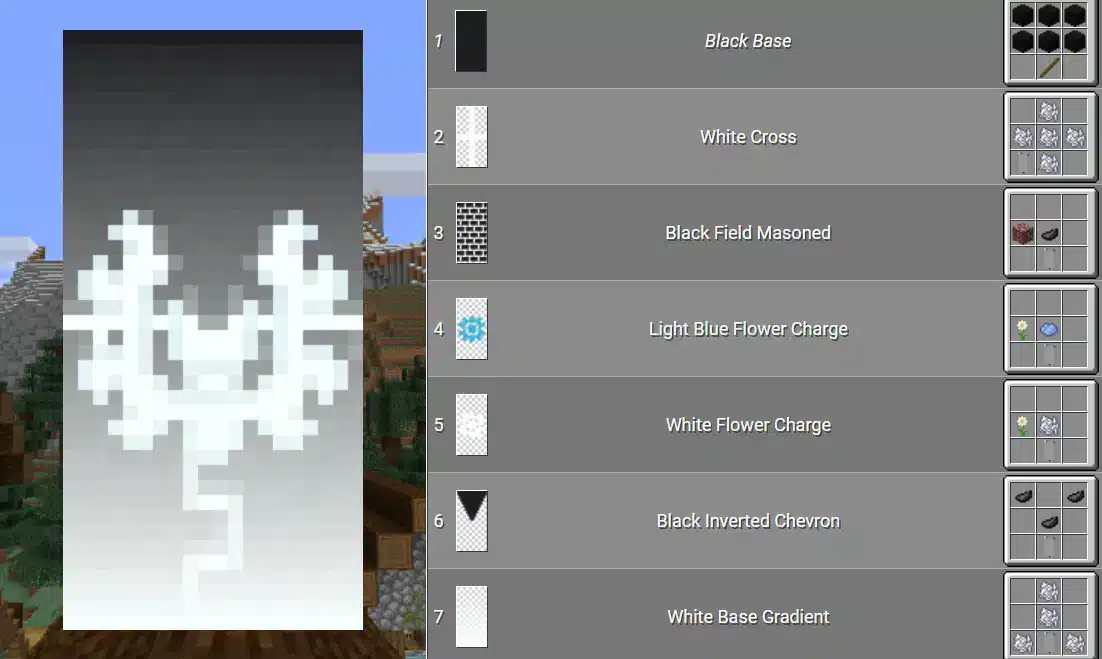 Mẫu hoa văn cờ hiệu Minecraft rồng tuyết