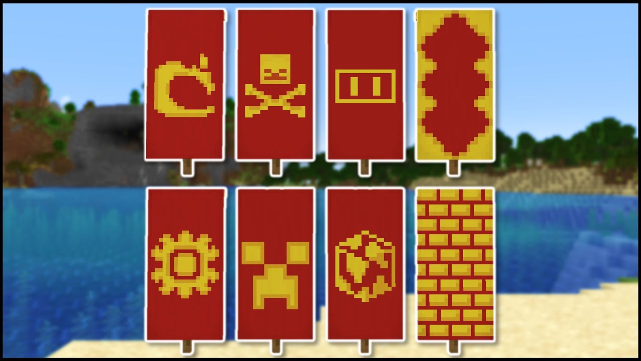 Mẫu hoa văn cờ hiệu Minecraft sáng tạo