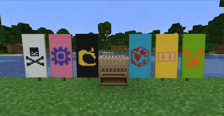 Mẫu hoa văn cờ hiệu Minecraft vô cùng thú vị