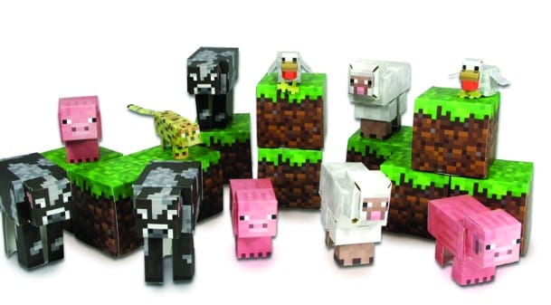 Mẫu mô hình giấy Mincraft các con vật
