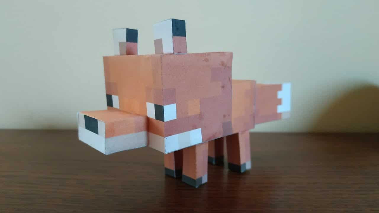 Mẫu mô hình giấy Mincraft con cáo