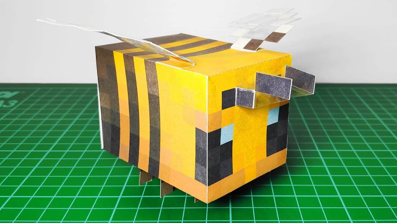Mẫu mô hình giấy Mincraft con ong