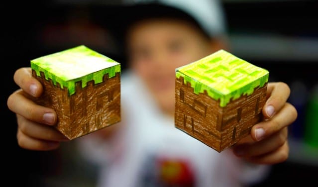 Mẫu mô hình giấy Mincraft khối cỏ
