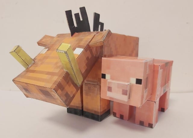 Mẫu mô hình giấy Mincraft siêu đáng yêu
