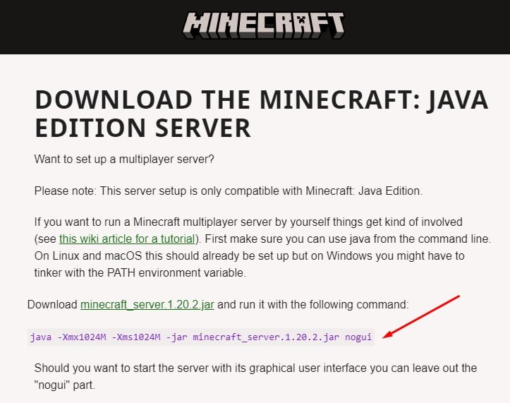Tải và lưu trữ phiên bản Minecraft server
