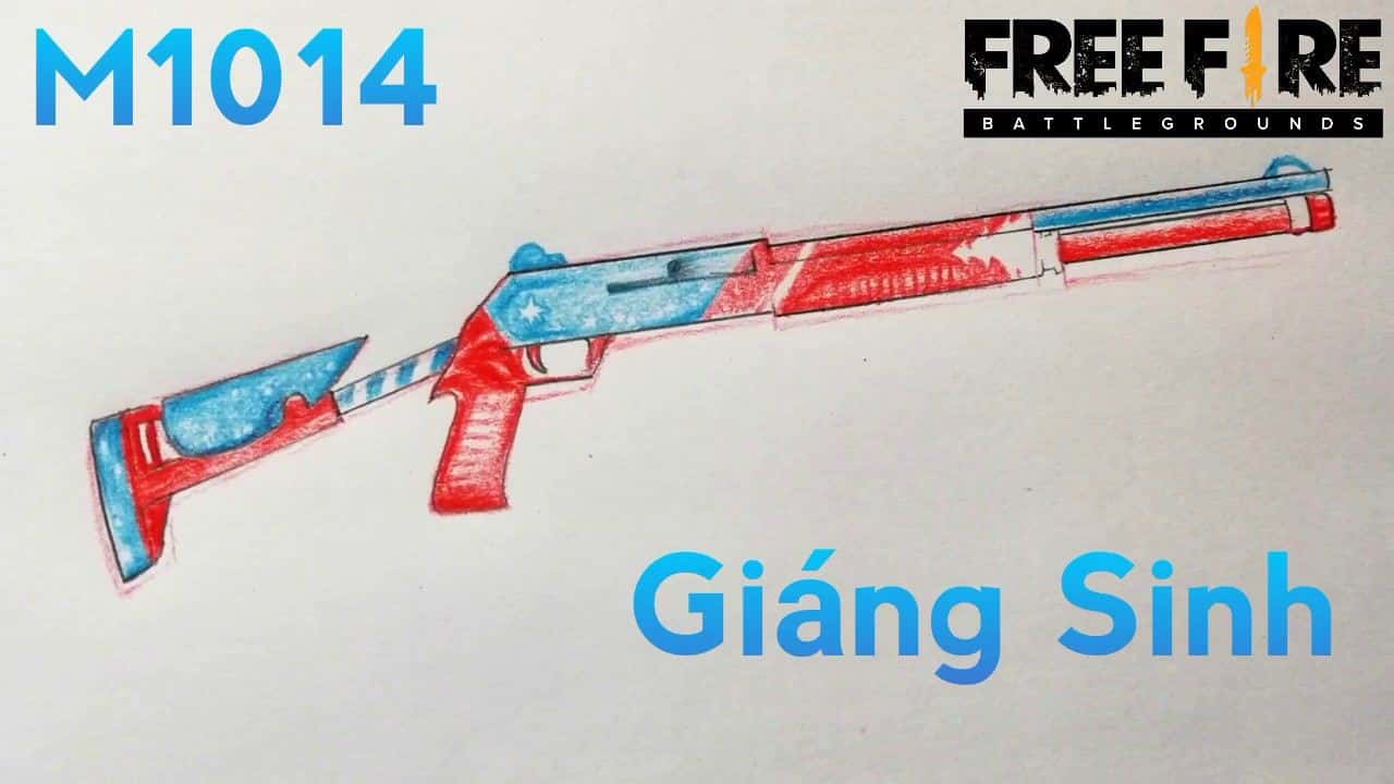 Vẽ Súng Free Fire M1014 Giáng Sinh