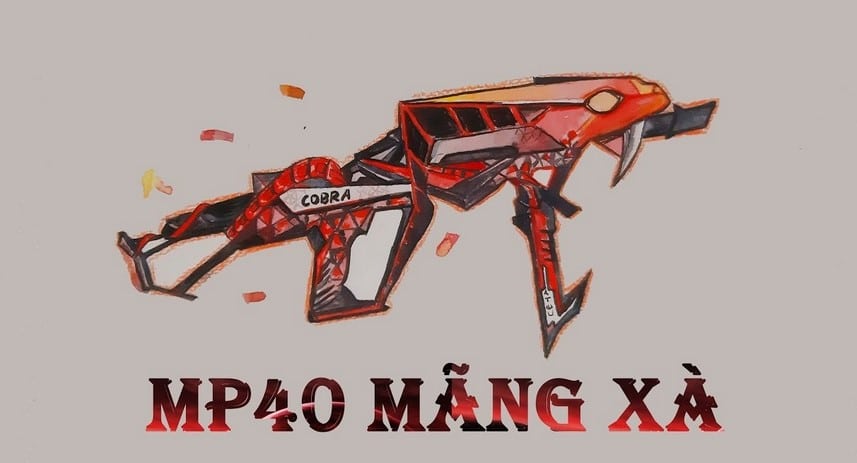 Vẽ Súng Free Fire MP40 Mãng Xà Đẹp