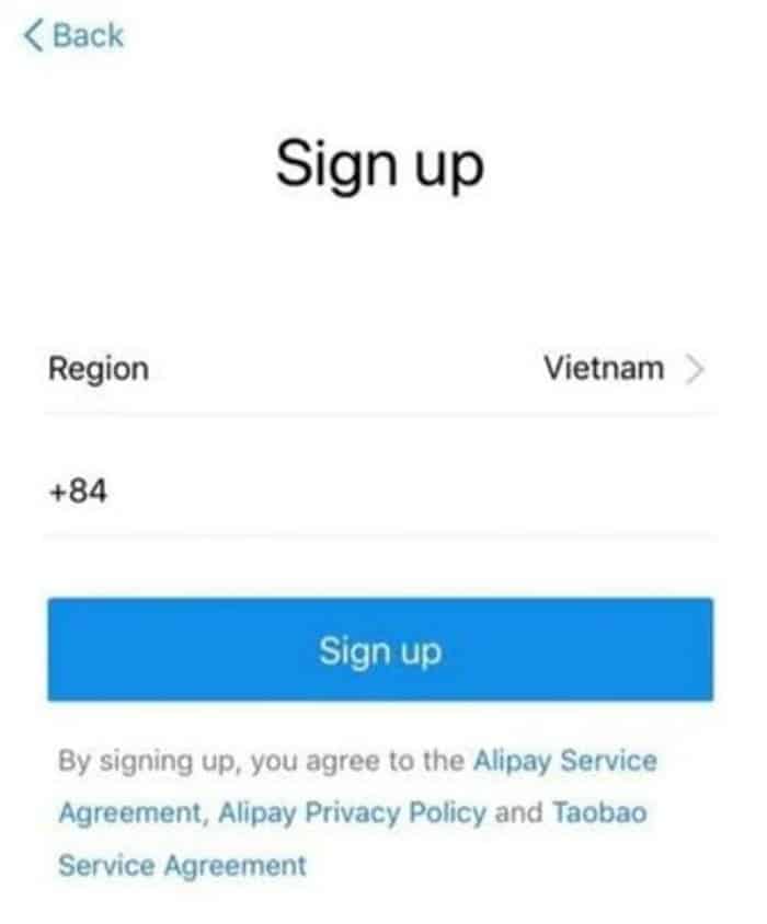 Chọn Sign up để đăng ký tài khoản