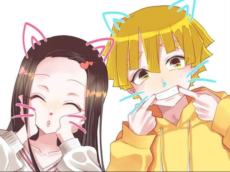 Hình Cặp Đôi Zenitsu Và Nezuko Siêu Cute