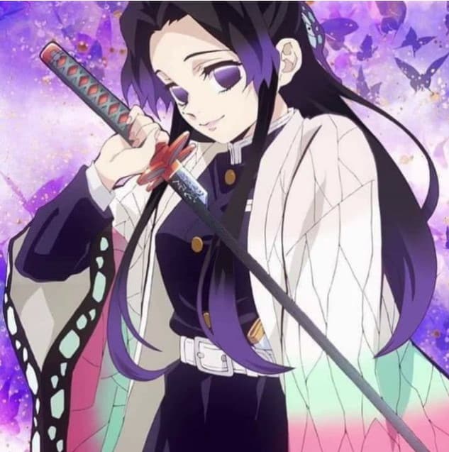 Hình Kochou Shinobu cầm kiếm ngầu