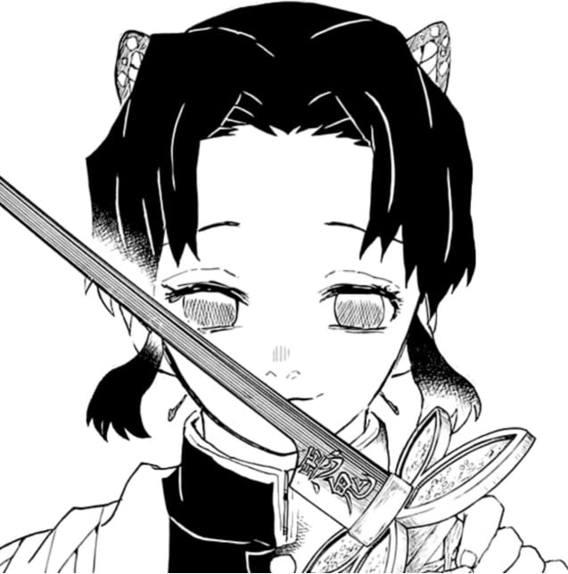 Hình Kochou Shinobu manga cầm kiếm