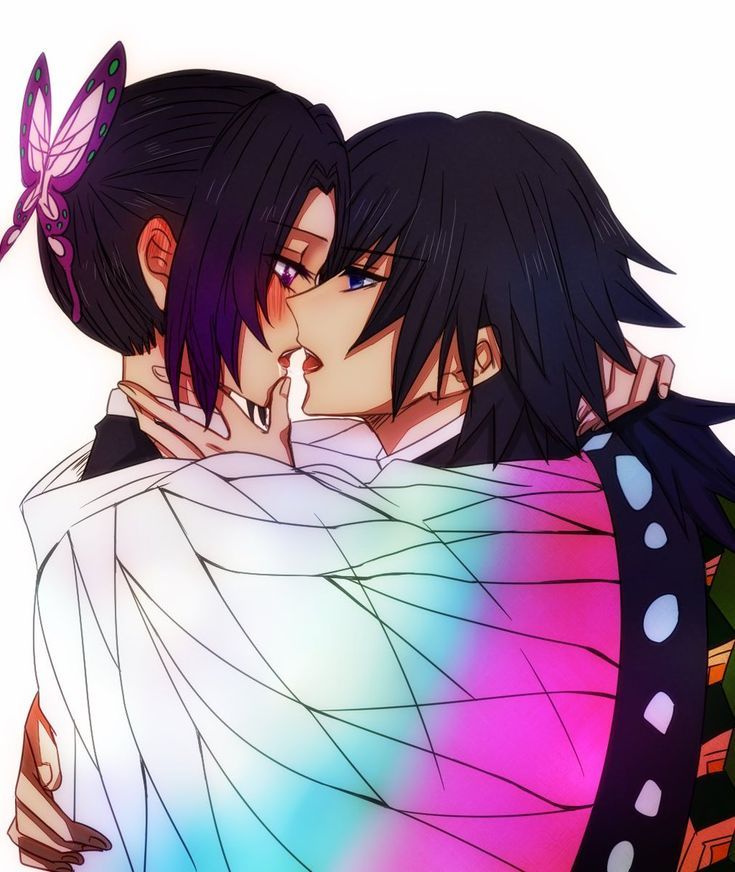 Hình Shinobu và Tomioka hôn nhau