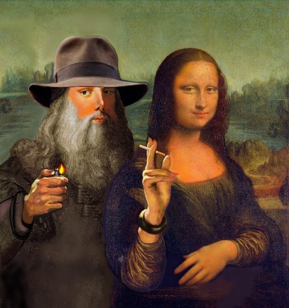 Hình chế Mona Lisa hút thuốc ấn tượng