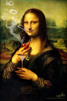Hình chế Mona Lisa hút thuốc bá đaoh
