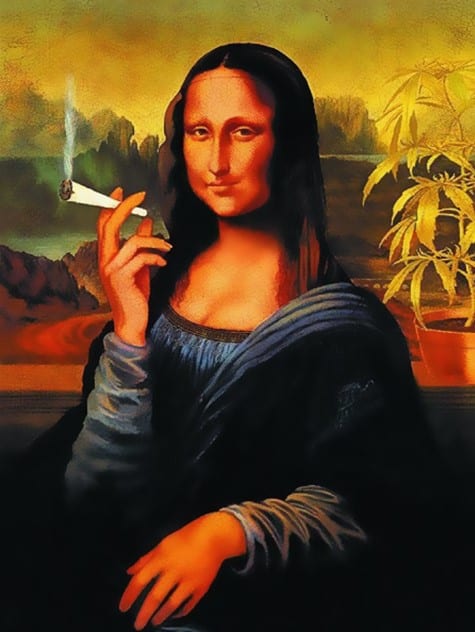 Hình chế Mona Lisa hút thuốc độc đáo