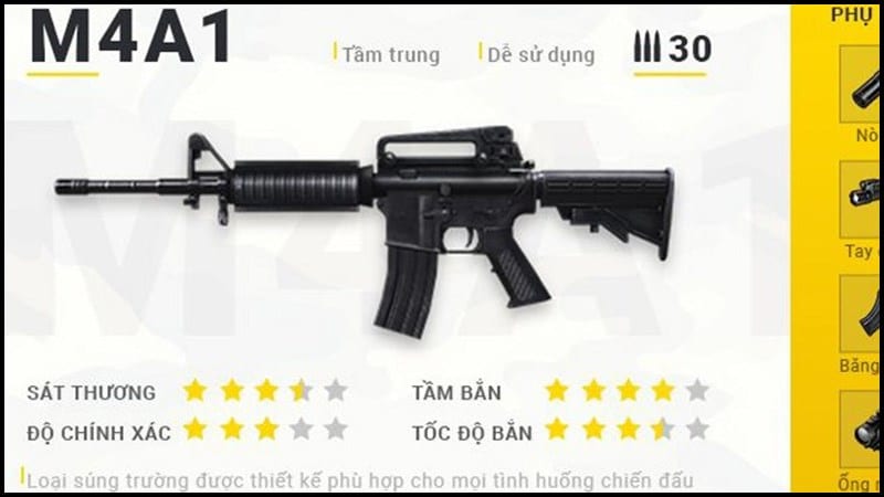 M4A1 là khẩu súng có độ linh hoạt cao, dễ dùng