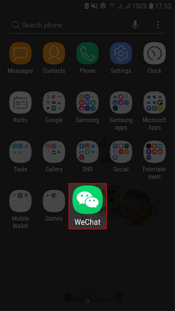 Mở ứng dụng WeChat lên