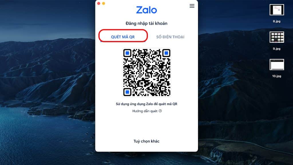 Quét mã QR để đăng nhập tài khoản Zalo