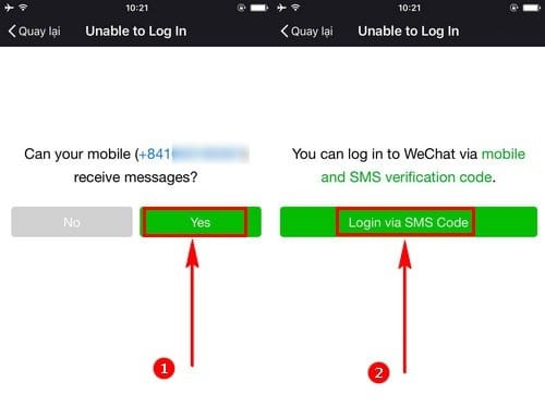 Sau đó, bạn nhấn chọn Login via SMS Code