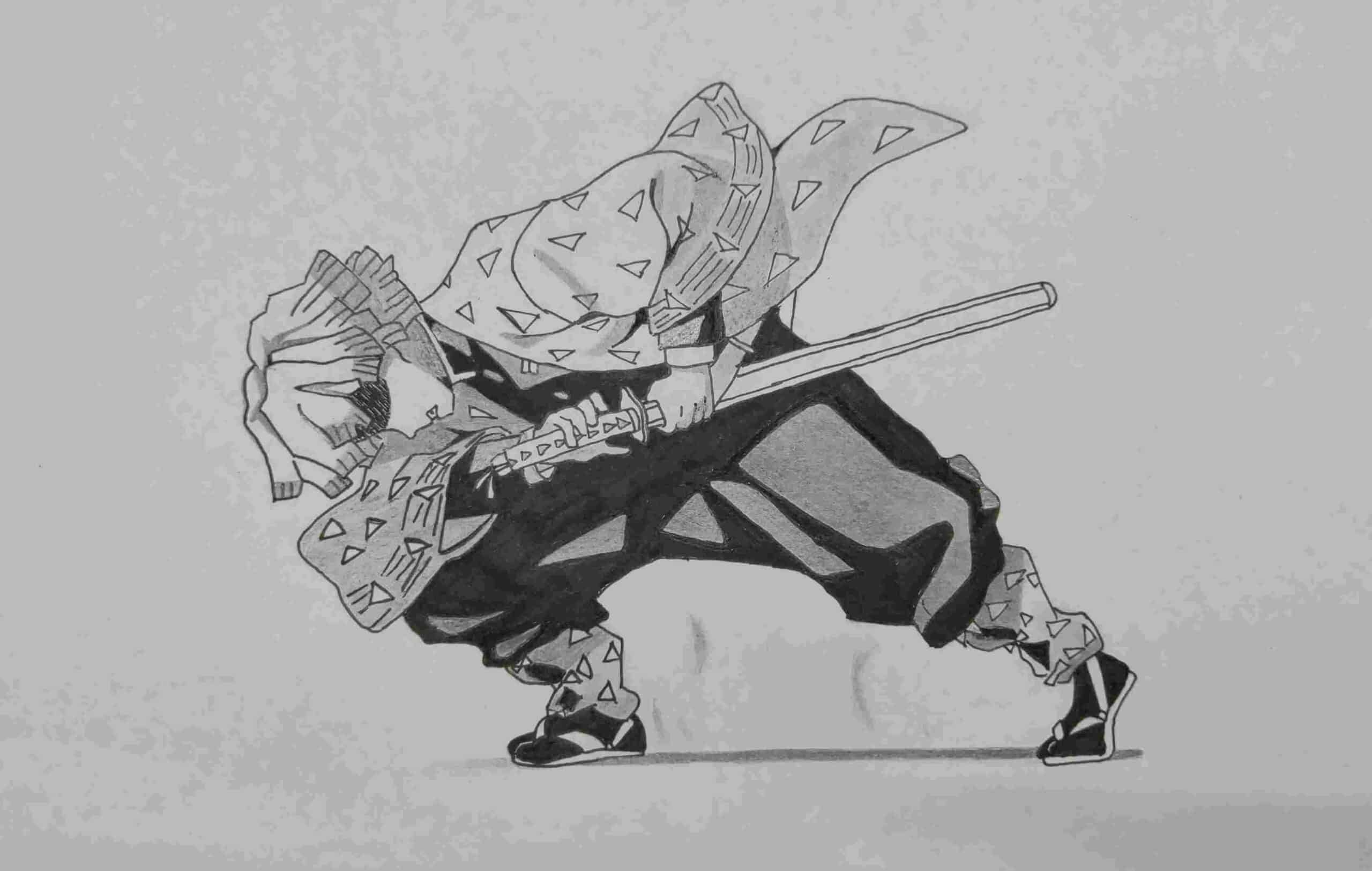 Vẽ Zenitsu cầm kiếm ngầu