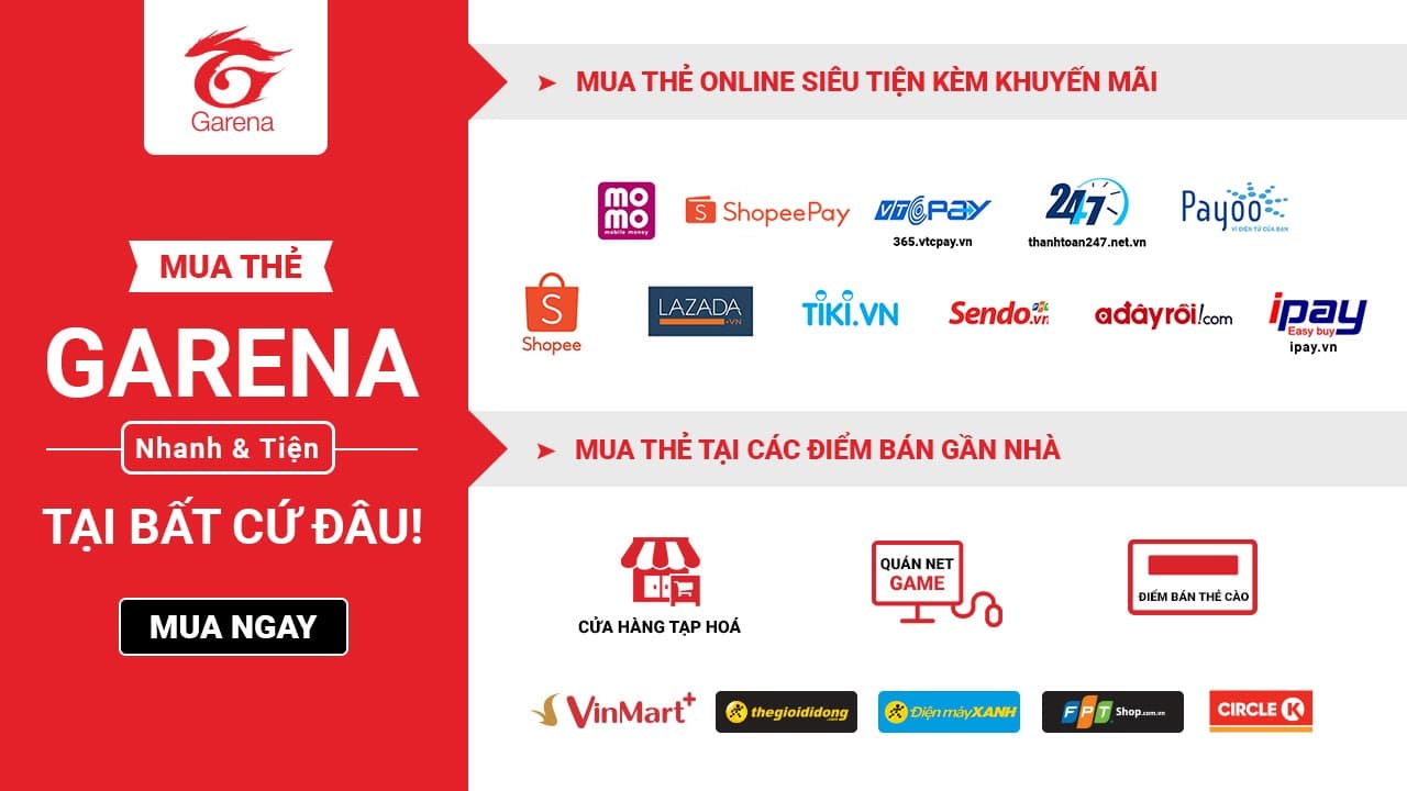 Cách Mua Thẻ Garena