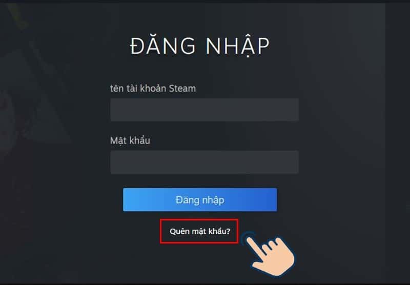 Nhấn quên mật khẩu