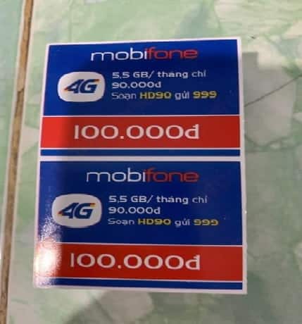 Thẻ mobifone trị giá 100k