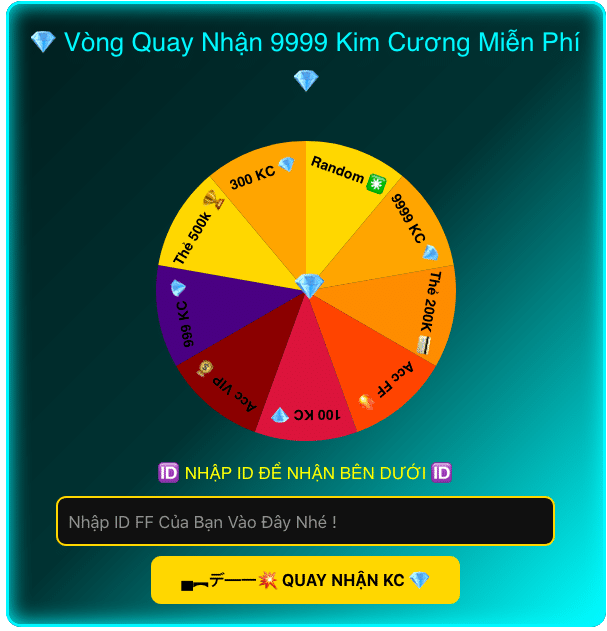 Shop Nhận KC Miễn Phí Bằng ID - Vòng Quay 9999 Kim Cương Miễn Phí