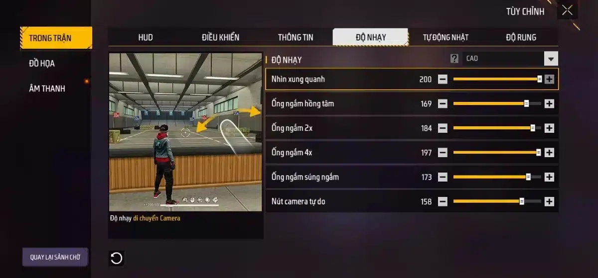 Độ nhạy FF headshot